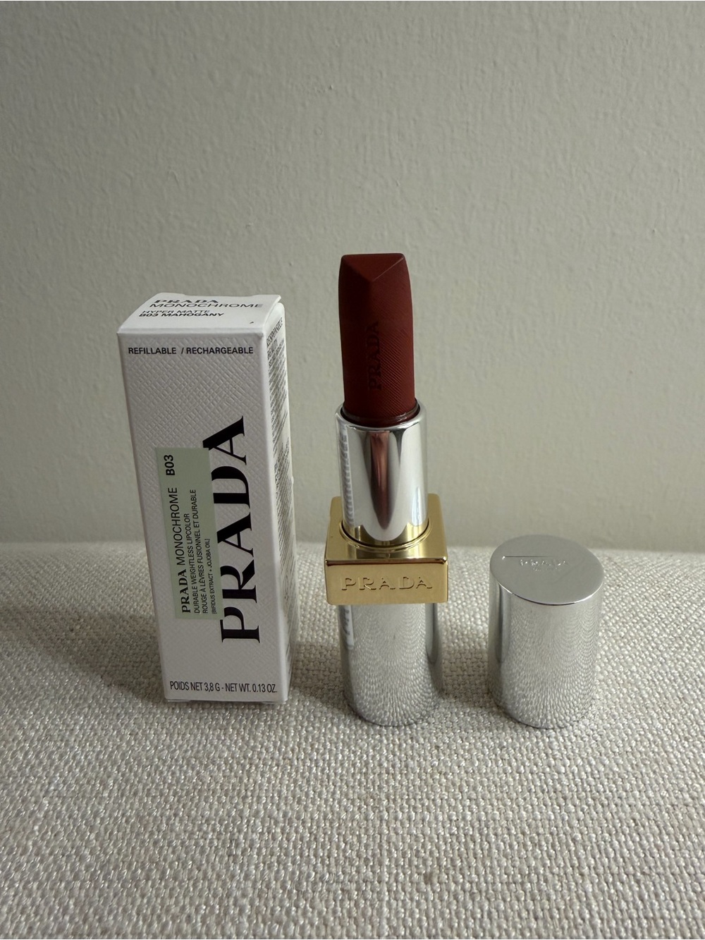 PRADA Monochrome Lipstick in B03 Mahogany